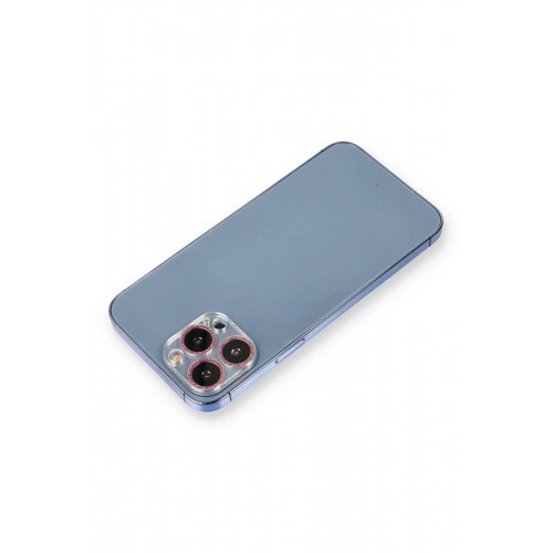 iPhone 12 Pro Max Shine Kamera Lens Koruma Cam - Pembe-(5796)
