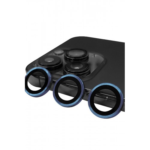 iPhone 15 Pro Raze Metal Kamera Lens - Lacivert-(5796)
