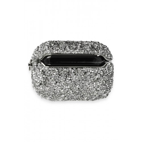Airpods Pro (1.nesil) Mira Taşlı Kılıf - Gümüş-(5796)