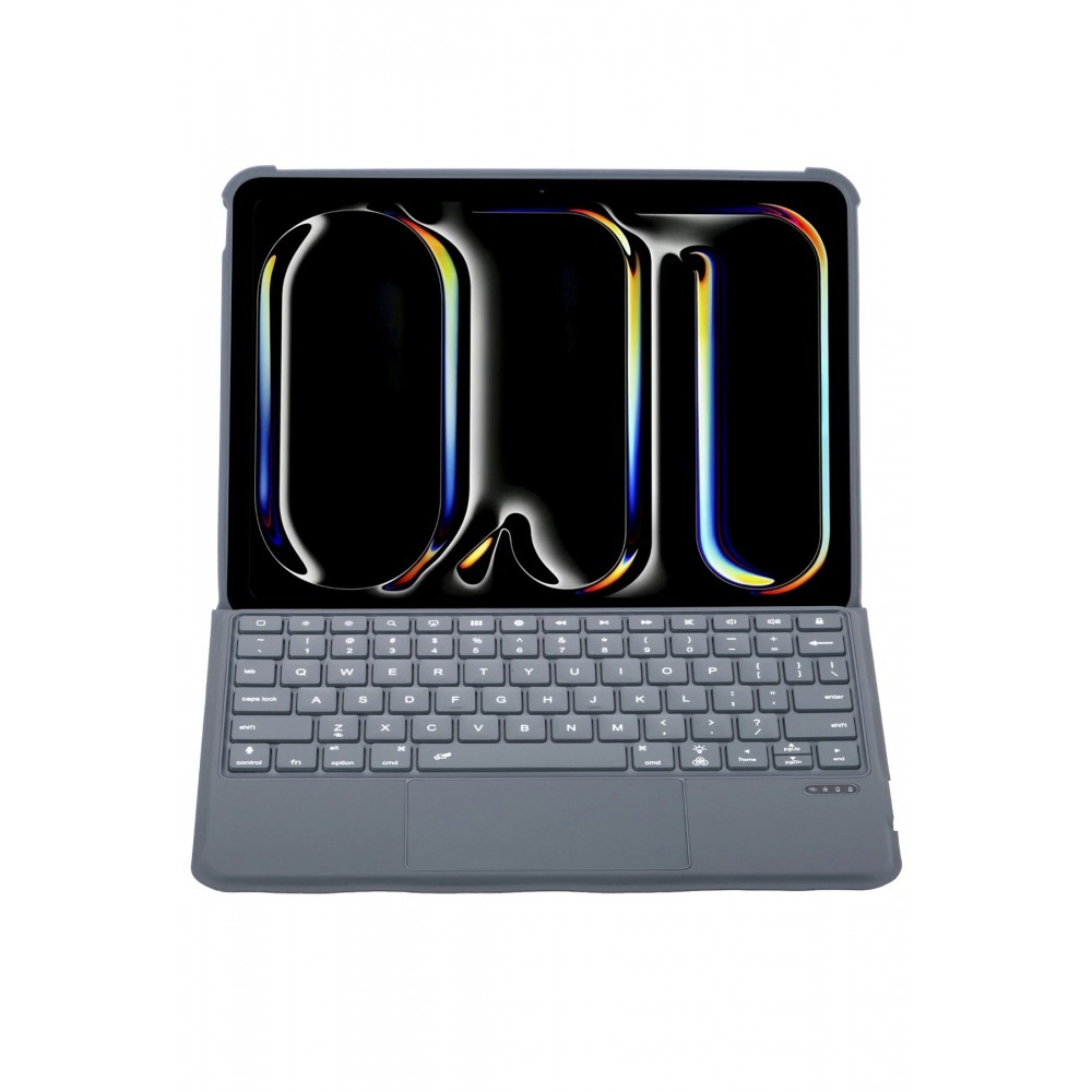 T5504D iPad Pro 11 (2024) Kılıf Palermo Ledli Klavyeli Standlı Tablet Kılıfı - Siyah-(5796)