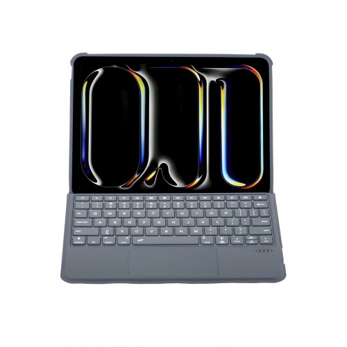 T5504D iPad Pro 11 (2024) Kılıf Palermo Ledli Klavyeli Standlı Tablet Kılıfı - Siyah-(5796)