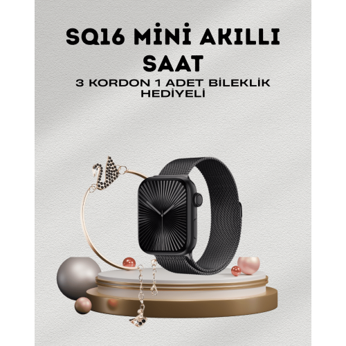 SQ-16 Mini Series 10 – Dokunmatik Akıllı Saat | Kalp Ritmi SpO2 Uyku Takibi
