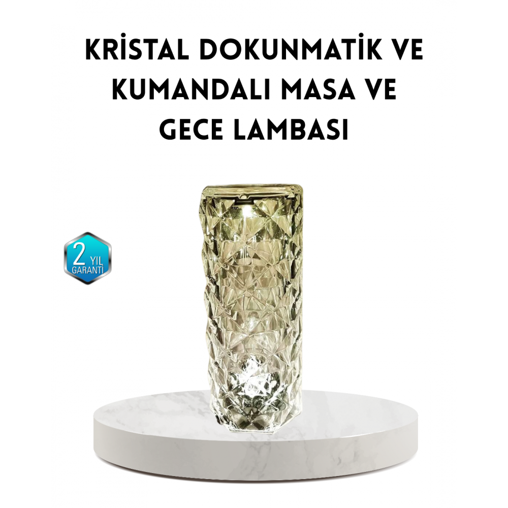 Kristal RGB LED Masa Lambası – Renkli Kumandalı Işık Dekoratif ve Enerji Tasarruflu