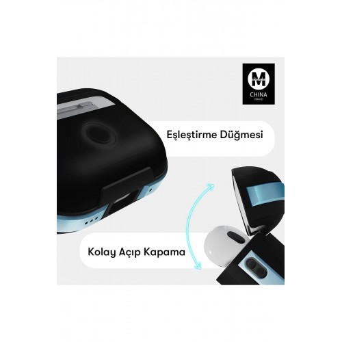 Airpods 3 (3.nesil) MO-A8 Armor Kılıf - Siyah-(5796)