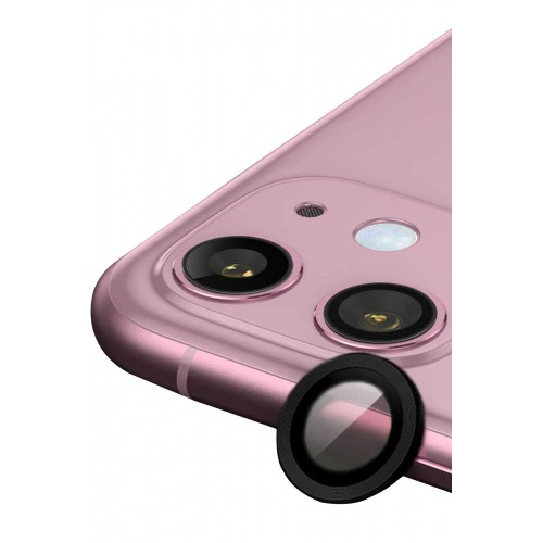 iPhone 11 Raze Metal Kamera Lens - Siyah-(5796)