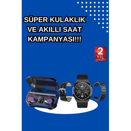 Yeni Nesil Kampanyası Bluetooth Bağlantılı Akıllı Saat ve Kablosuz Kulaklık Dijital Göstergeli