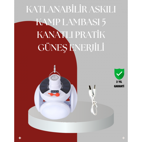 Uzaktan Kumandalı 360 Derece Katlanabilir Solar LED Aydınlatma Çadır Lambası