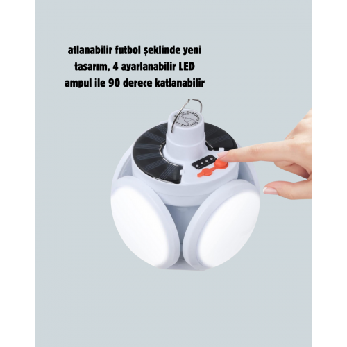 Uzaktan Kumandalı 360 Derece Katlanabilir Solar LED Aydınlatma Çadır Lambası Uzaktan Kumandalı 360 Derece Katlanabilir Solar LED Aydınlatma Çadır Lambası