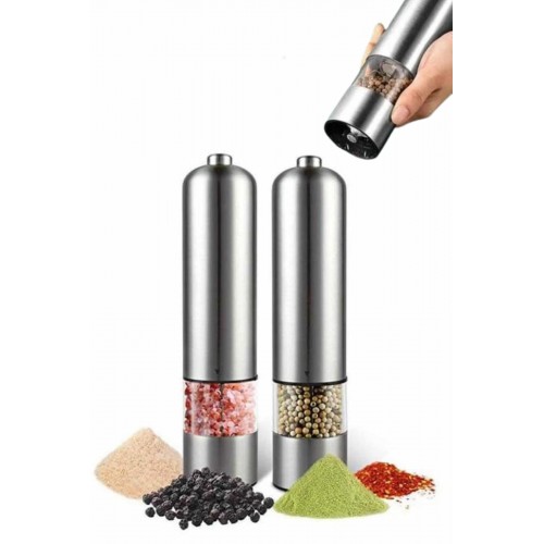 Işıklı Otomatik Tuz ve Karabiber Öğütücü Baharat Öğütücü