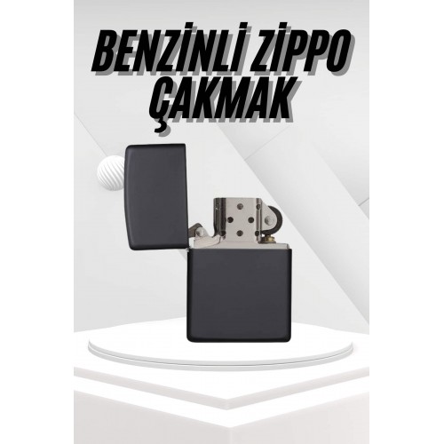Hediyelik Zarif Zippo Model Siyah Benzinli Çakmak