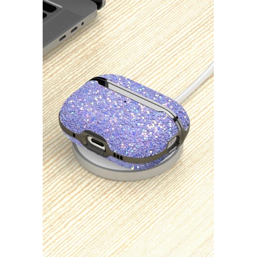 Airpods 3 (3.nesil) Bright Simli Airpods Kapak - Derin Mor-(5796)