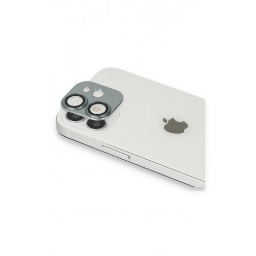 iPhone 11 Pers Alüminyum Kamera Lens - Yeşil-(5796)