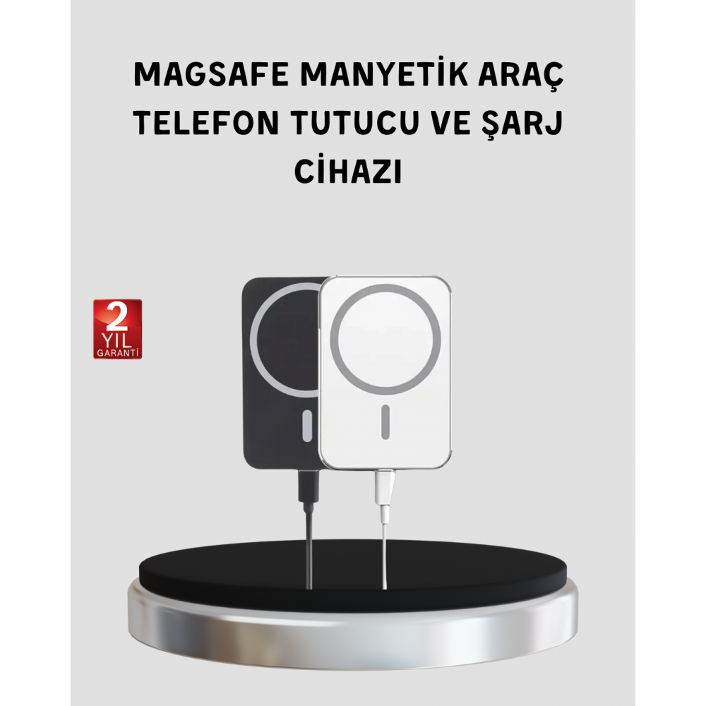 MagSafe Uyumlu Kablosuz Powerbank – Güçlü Mıknatıs Hızlı Şarj Kompakt Tasarım
