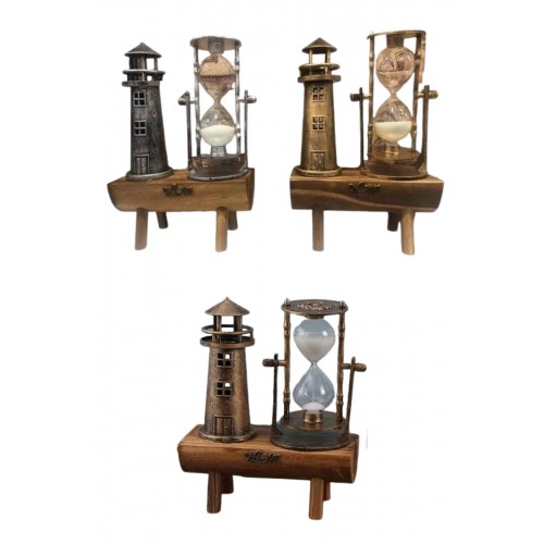 Hediyelik Eşya Retro Deniz Fenerli Kum Saati Ahşap Görünümlü Dekoratif Eşya Hediyelik Eşya Retro Deniz Fenerli Kum Saati Ahşap Görünümlü Dekoratif Eşya