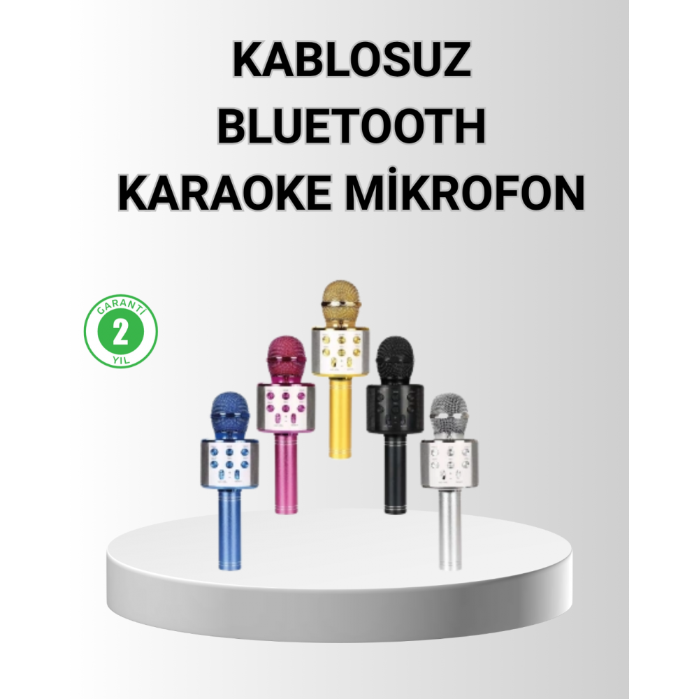 Bluetooth Karaoke Mikrofon – Yüksek Ses Kalitesi Yankı Efektli Uzun Ömürlü Pil