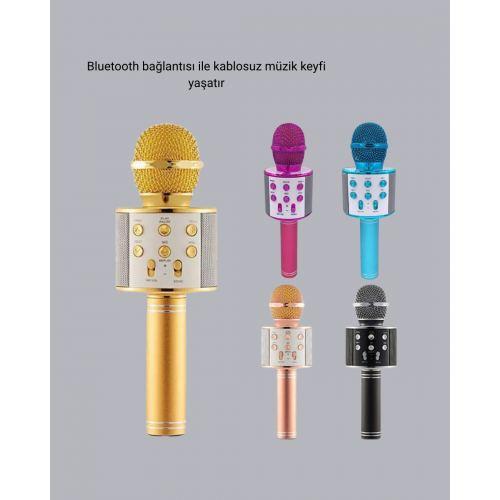 Bluetooth Karaoke Mikrofon – Yüksek Ses Kalitesi Yankı Efektli Uzun Ömürlü Pil