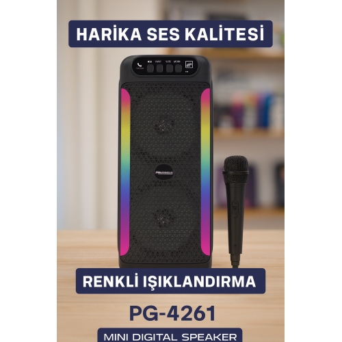 Ev ve Dış Mekan Kullanımına Uygun RGB Işıklı Hoparlör Ev ve Dış Mekan Kullanımına Uygun RGB Işıklı Hoparlör