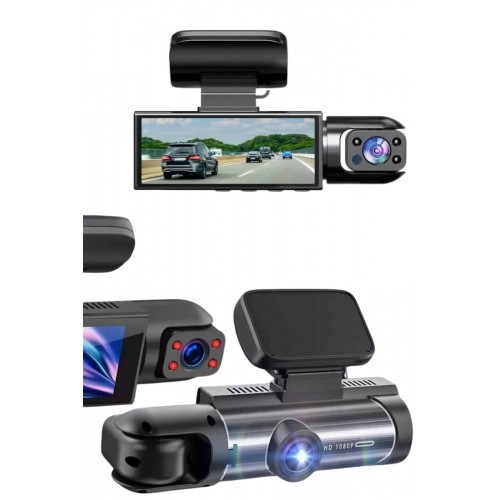 Araç Kamerası Black Box Çift Kameralı Ekranlı Full HD Sürüş Kamerası