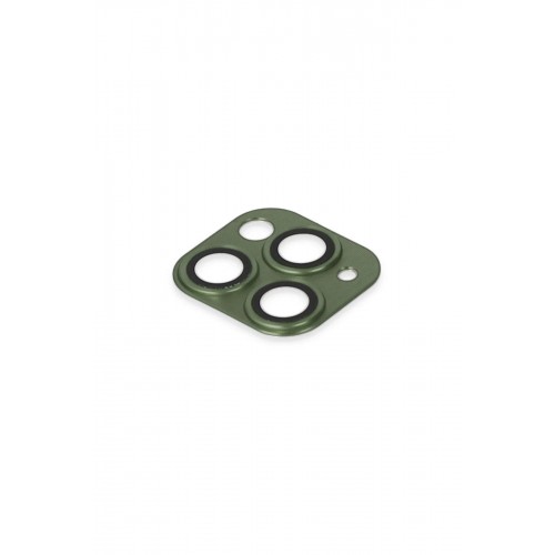 iPhone 11 Pro Max Pers Alüminyum Kamera Lens - Yeşil-(5796)