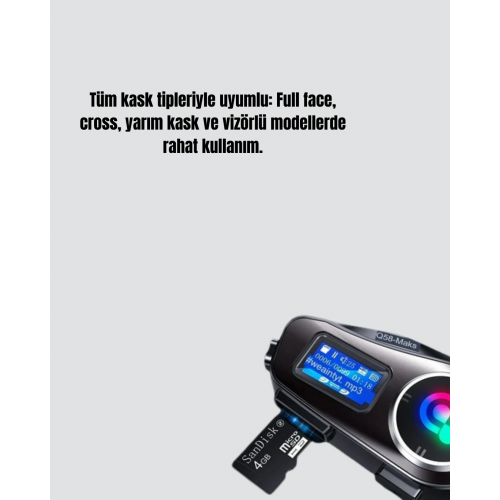 IP65 Suya Dayanıklı Kask Bluetooth Kulaklık LCD Ekranlı IP65 Suya Dayanıklı Kask Bluetooth Kulaklık LCD Ekranlı