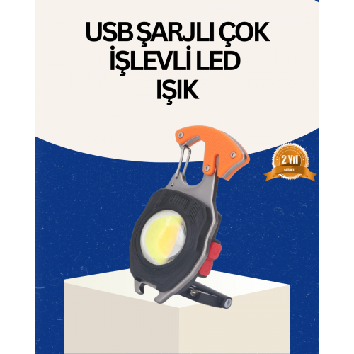 USB Şarjlı Mini LED Anahtarlık Fener