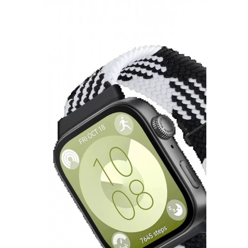 Huawei Fit 4 Star Kordon - Siyah-Beyaz-(5796)