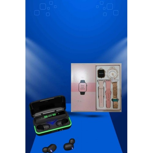 Kadınlara Özel Bileklik Hediyeli Akıllı Saat ve Dijital Göstergeli ANC Özellikli Bluetooth Kulaklık