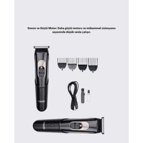 Ergonomik Tasarımlı 3 Taraklı Profesyonel Şarjlı Saç Sakal Tıraş Makinesi