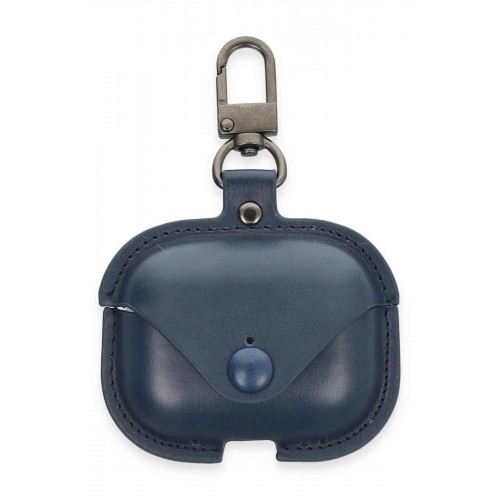 Airpods 3 (3.nesil) Çanta Deri Kılıf - Lacivert-(5796)