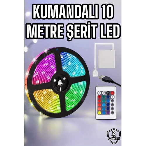 Smart Şerit Led TV Arkası Renkli Kumandalı 10 Metre