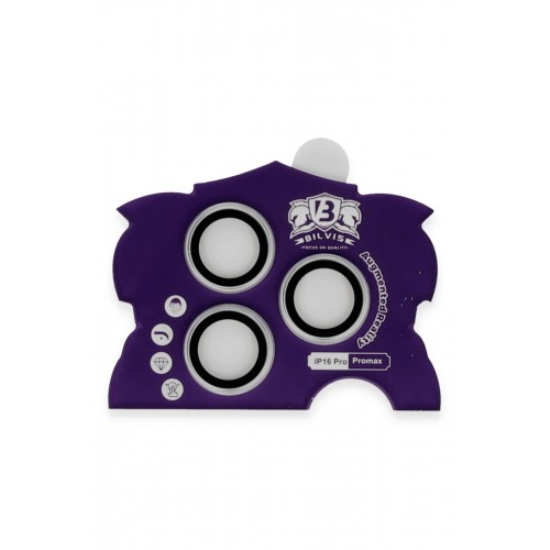 iPhone 16 Pro Max Bilvis Titan Kamera Lens - Gümüş-(5796)