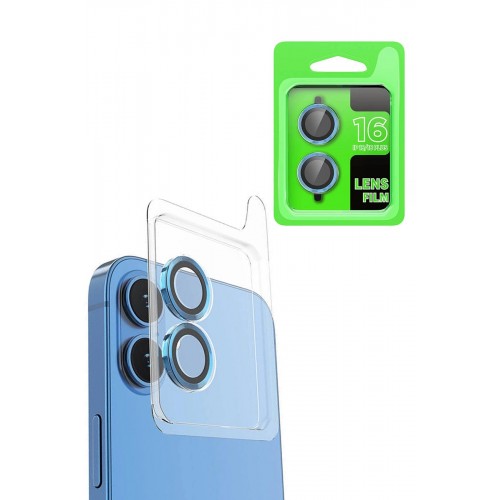 iPhone 16 Raze Metal Kamera Lens - Lacivert-(5796)