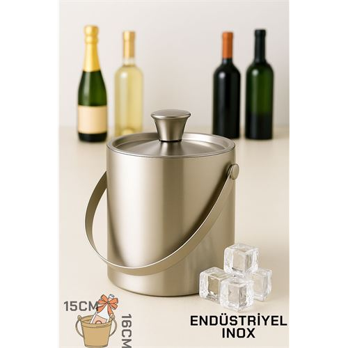 HSNET Buz Kovası Çift Cidarlı Yalıtımlı Endüstriyel Inox Şampanya Şarap Bira Soğutucu BIG