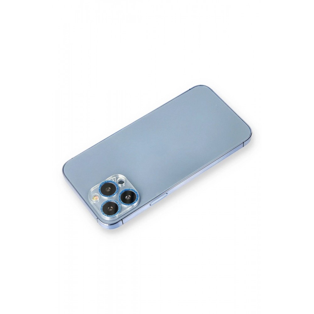 iPhone 13 Pro Max Shine Kamera Lens Koruma Cam - Mavi-(5796)