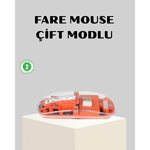 Bluetooth 5.0 & 2.4GHz Kablosuz Fare – 3 Cihaz Bağlantılı Hızlı Geçiş USB Alıcılı