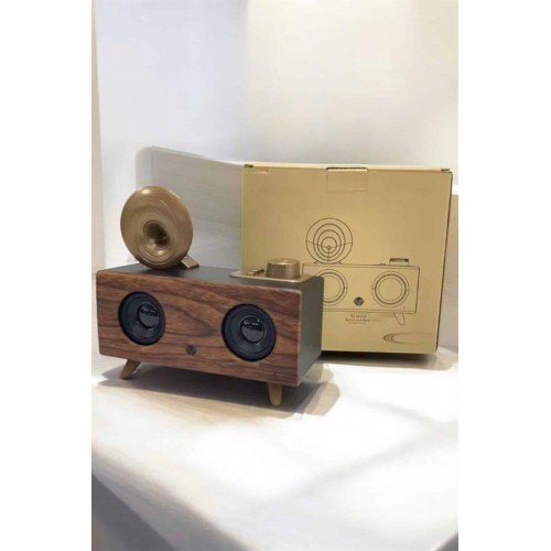 Bluetooth Hoparlör Ahşap Klasik Retro Gramofon Bluetooth Müzik Kutusu