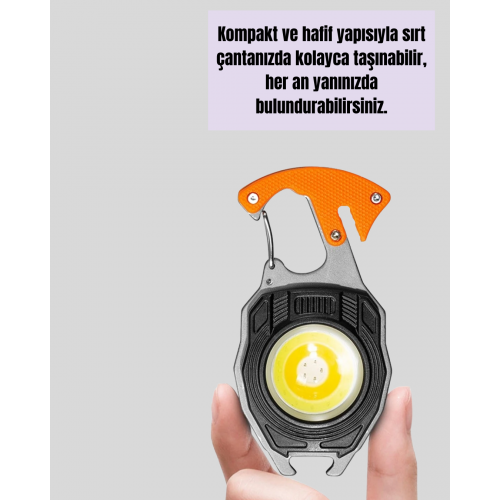 LED Işıklı Acil Durum Düdüklü Anahtarlık Fener