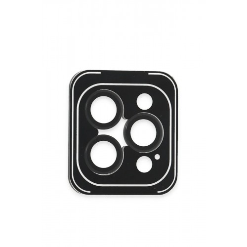 iPhone 16 Pro Max PVD Metal Kamera Lens - Siyah-(5796)
