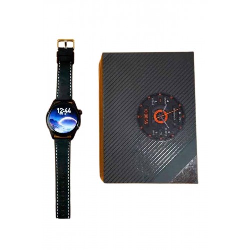 Akıllı Saat Yuvarlak Ekran Sesli Görüşme Özellikli Siyah Akıllı Unisex Kol Saati