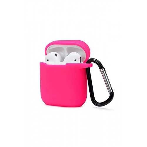 Airpods 2 (2.nesil) Sert Silikon Kılıf - Pembe-(5796)