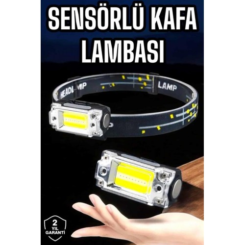 Kafa Lambası El Fenerli Kamp Lambası USB Şarjlı Esnek Lamba