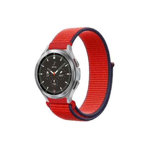 Watch 22mm Hasırlı Cırtcırtlı Kordon - Kırmızı-(5796)