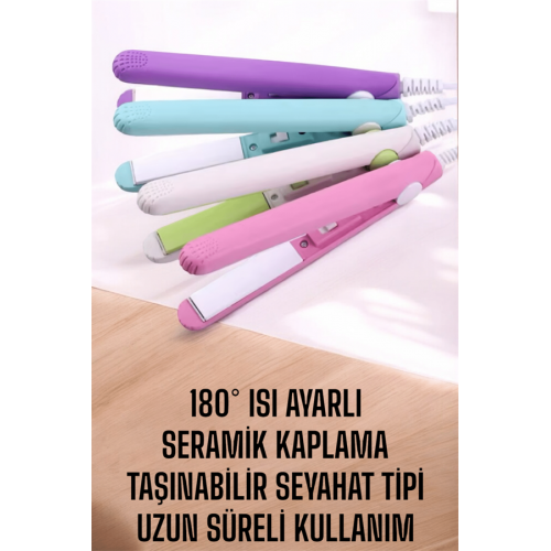 180°C Isı ve Uzun Süre Kalıcı Düzlük Sağlayan Mini Saç Düzleştirici 180°C Isı ve Uzun Süre Kalıcı Düzlük Sağlayan Mini Saç Düzleştirici