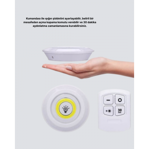 Uzaktan Kumandalı 3’lü Ayarlanabilir Spot LED Işık Seti