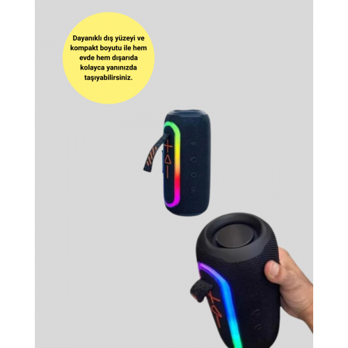 Renkli LED Işıklı Kablosuz Hoparlör IP67 Sertifikalı