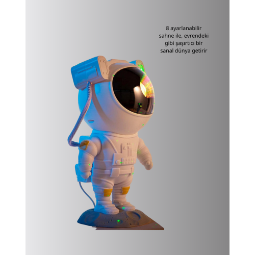 Astronot Şekilli Galaxy Projeksiyon Lambası Nebula Efektli Dekoratif Lamba Astronot Şekilli Galaxy Projeksiyon Lambası Nebula Efektli Dekoratif Lamba