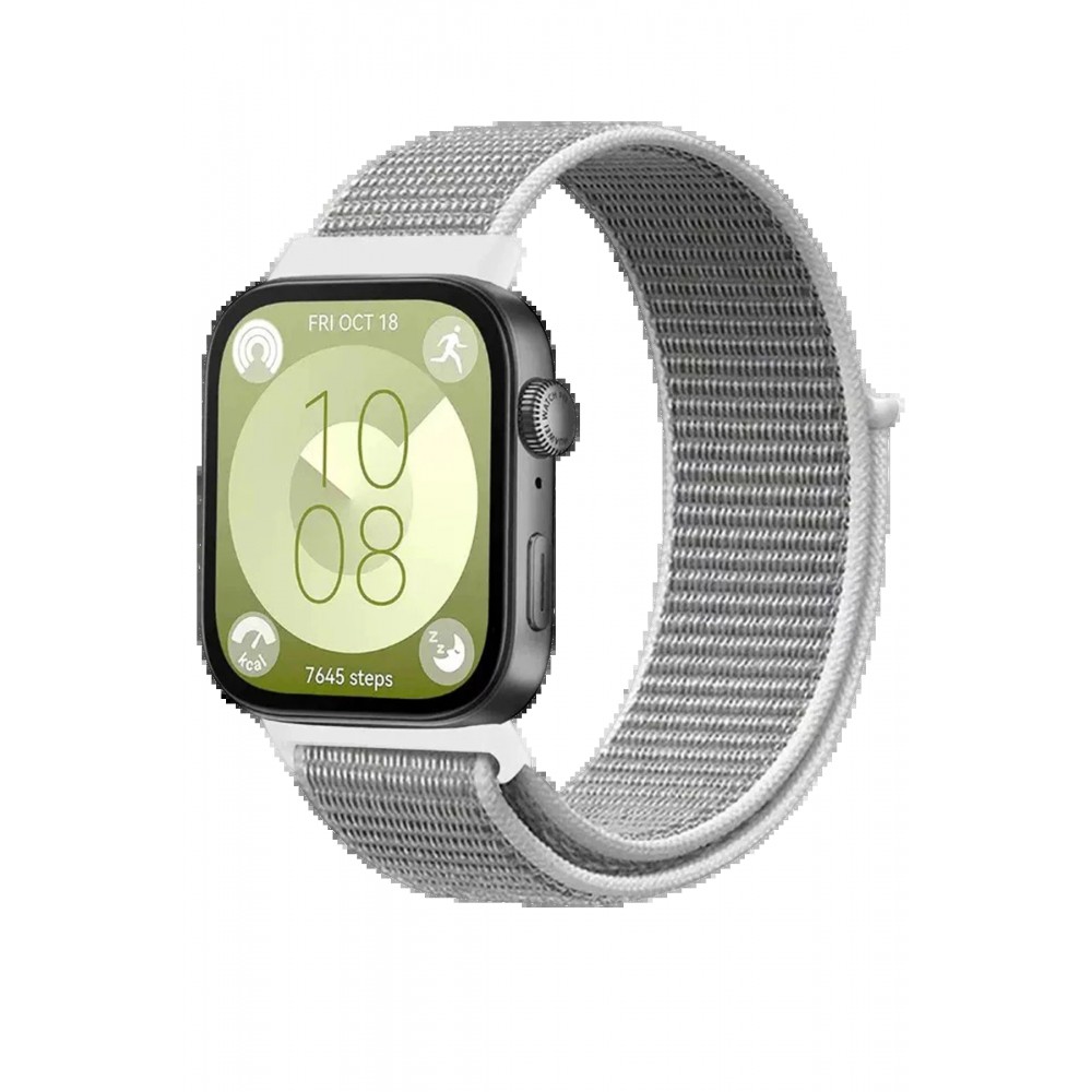 Huawei Fit 4 Hasırlı Cırtcırtlı Kordon - Beyaz-(5796)