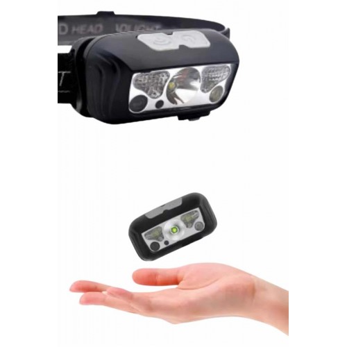 Sensörlü Şarjlı Type-c Şarj Işıklı Kafa Lambası Kamp Lambası