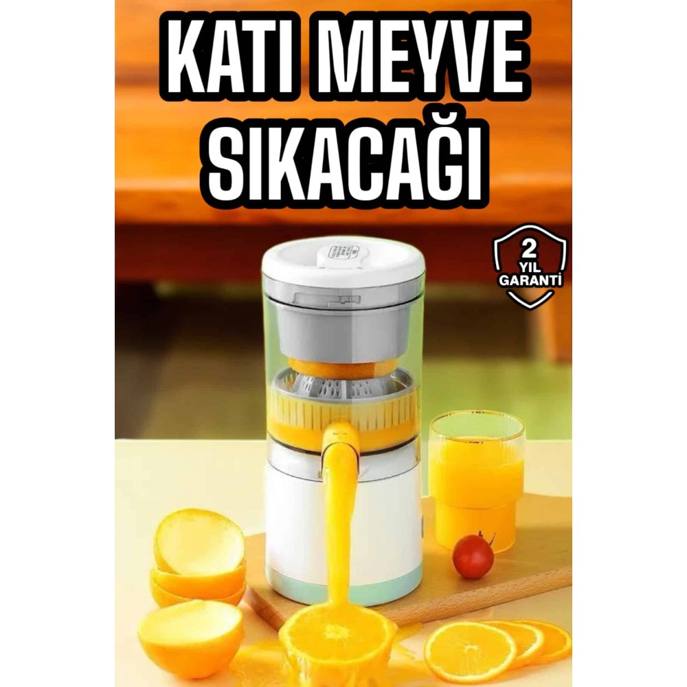 Katı Meyve Sıkacağı Taşınabilir USB Şarjlı Pratik Paslanmaz Çelik Bıçaklı