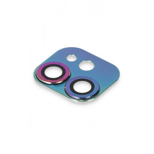 iPhone 11 Pers Alüminyum Kamera Lens - Rainbow-(5796)